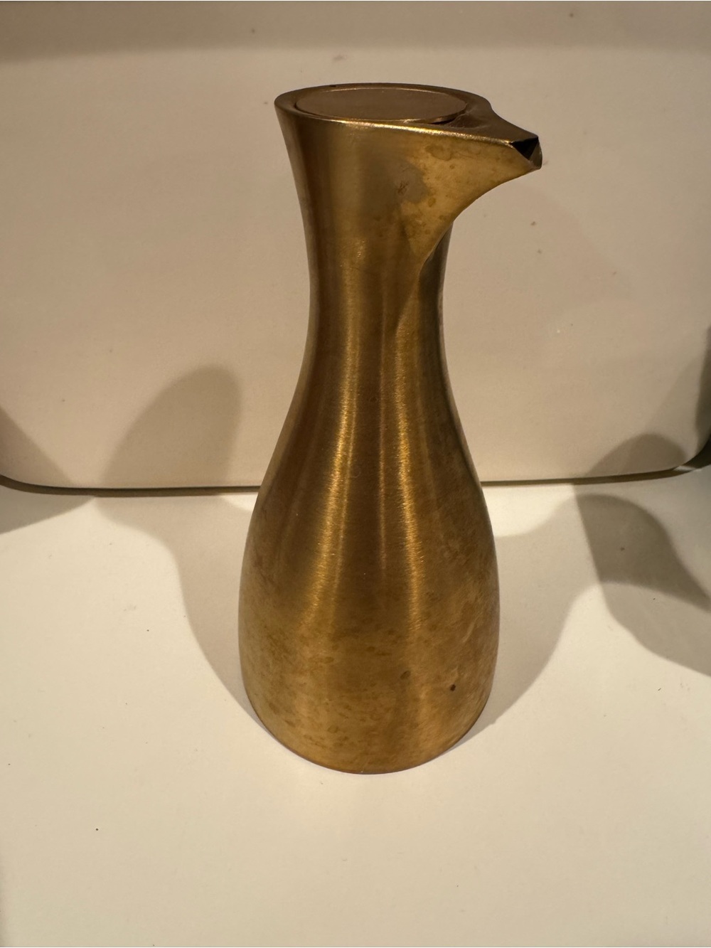OLIPAC Stainless Steel 500 ml Olive Oil Cruet, Satin Gold Finish